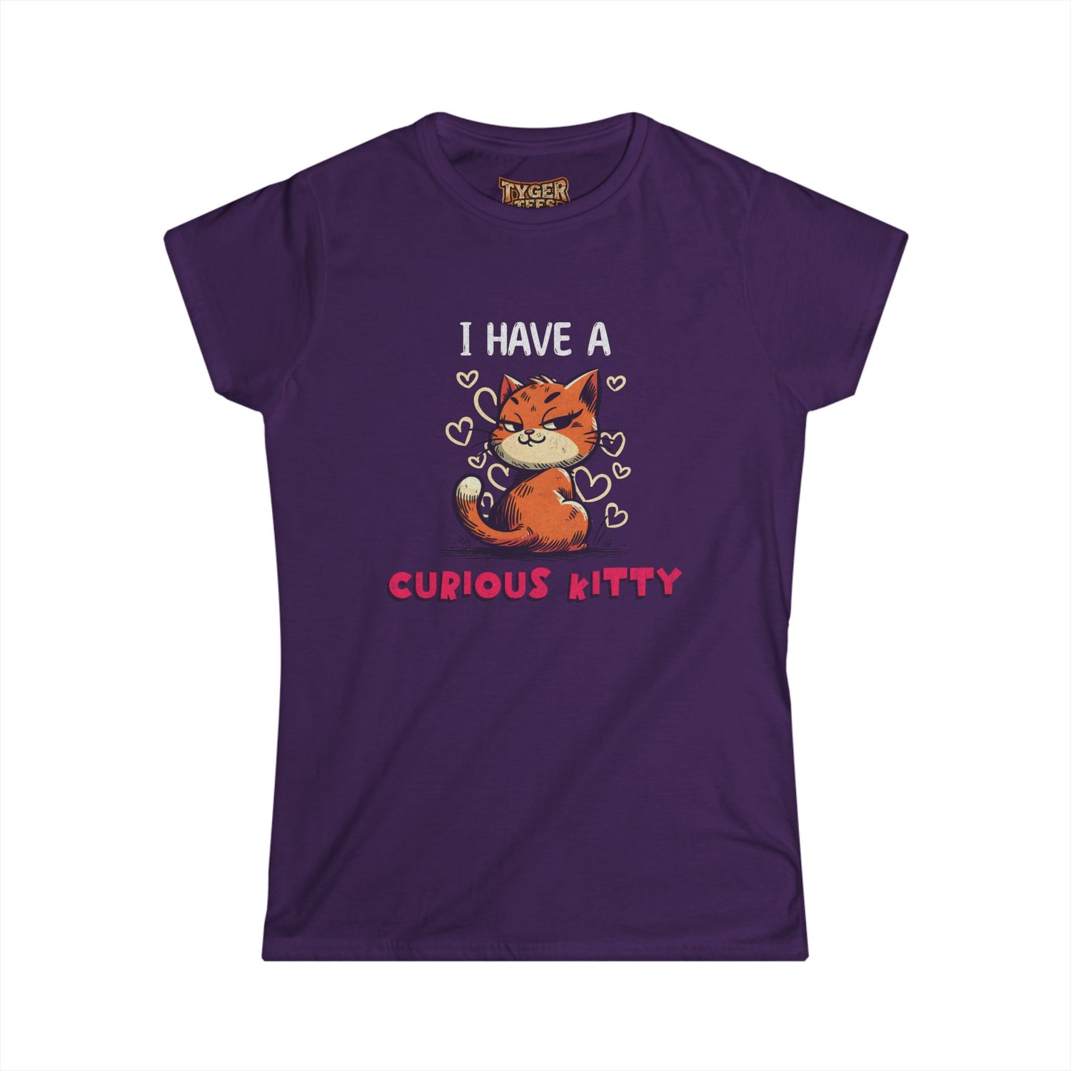 I Have a Curious Kitty T-Shirt — Cute Cat Graphic Tee for Women