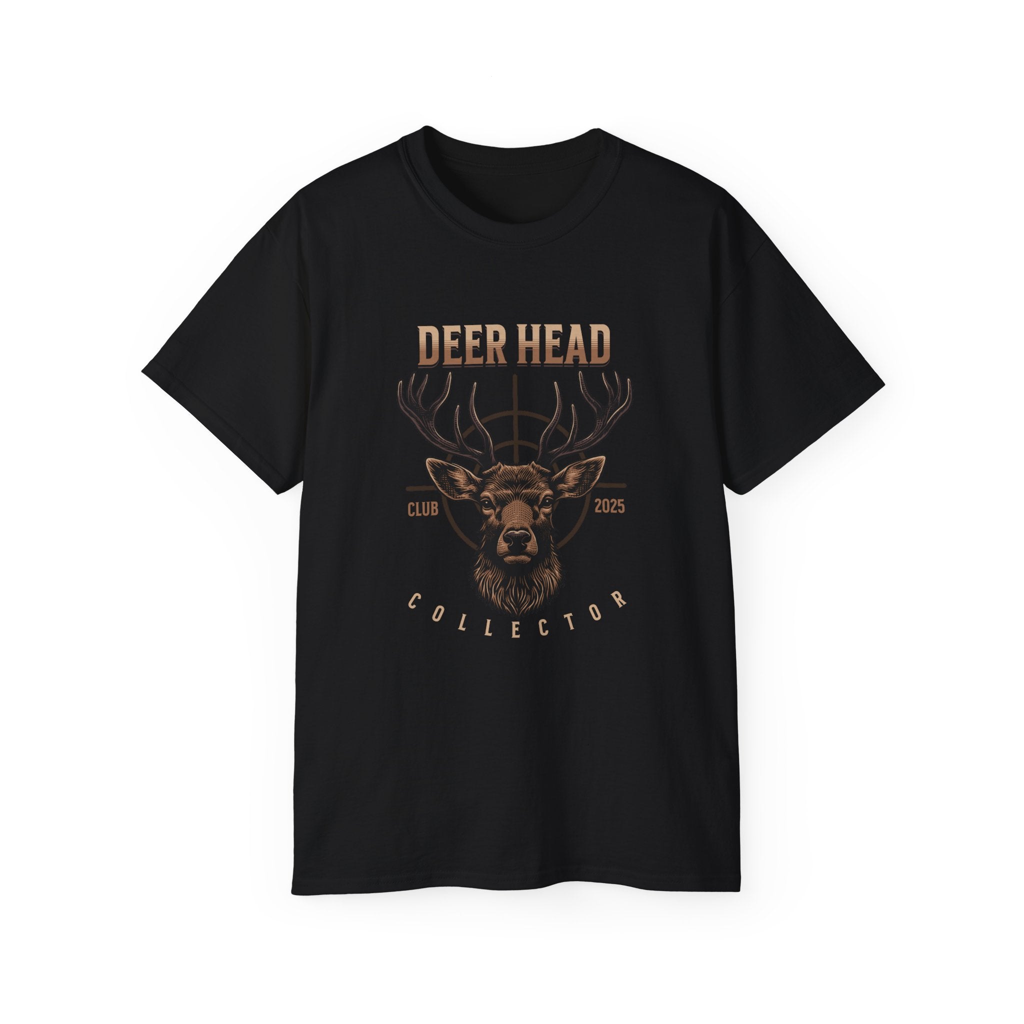 Deer Head Collector Cotton Hunting Tee - Black