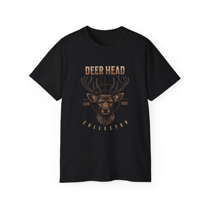 Deer Head Collector Cotton Hunting Tee - Black