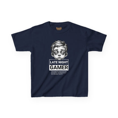 Late Night Gamer – Funny Kids Gaming T-Shirt