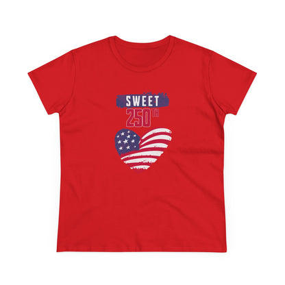 Sweet 250th American Flag Heart T‑Shirt