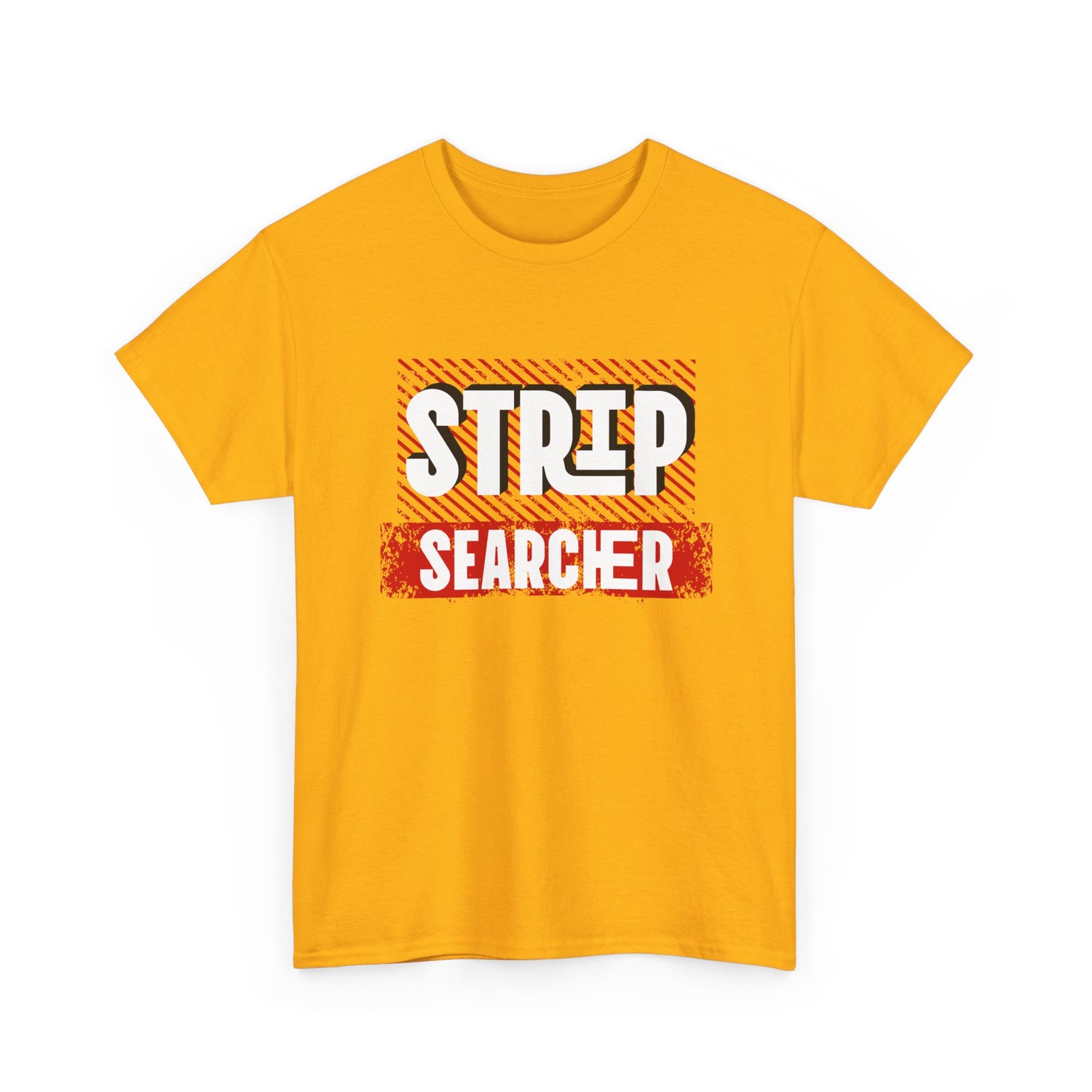 Step Searcher Graphic Tee — Vintage Red Stamped Design