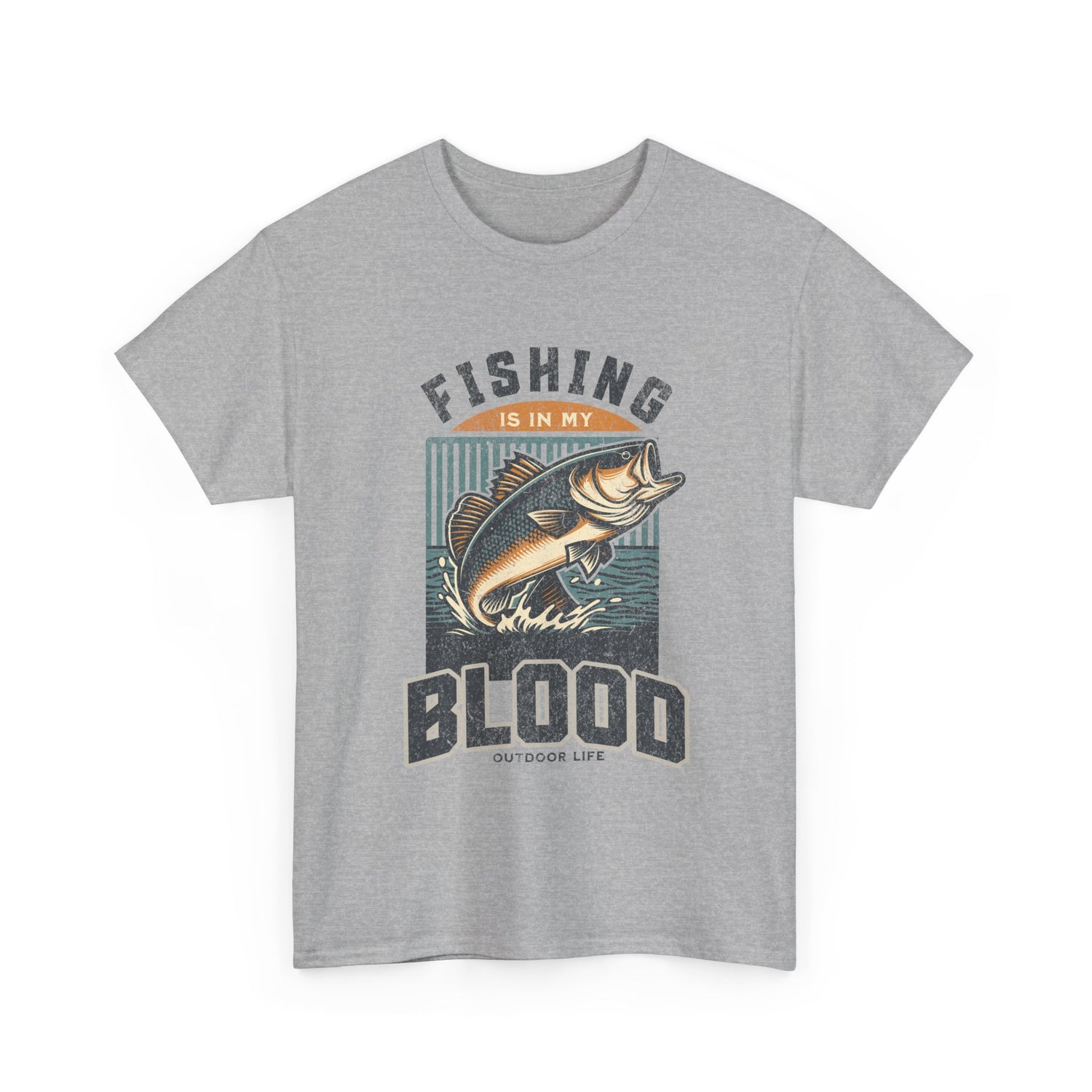 Fishing Is My Blood T-Shirt — Retro Bass Graphic Tee for Anglers