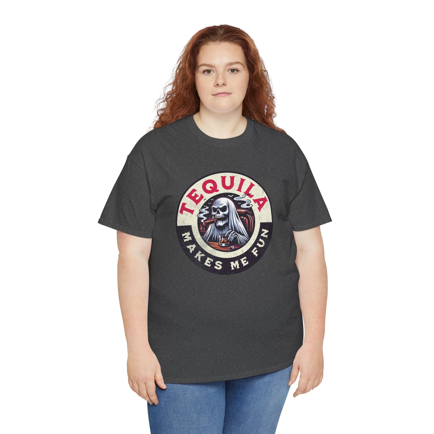 Tequila Makes Me Fun T-Shirt – Funny Party Graphic Tee with Skull &amp; Bottle Design