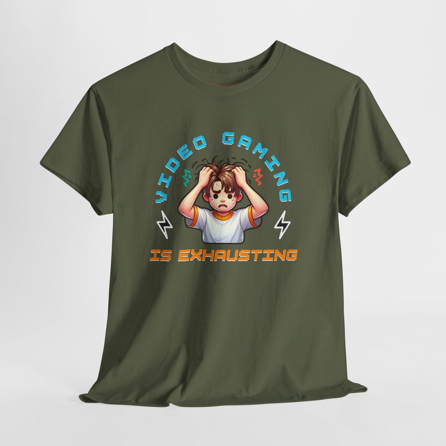 Gaming T‑Shirt — "Video Gaming Is Exhausting" Cute Anime Gamer Tee