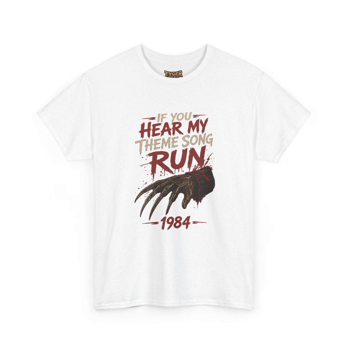 Horror Movie Tee — "If You Hear My Theme Song Run" Freddy Graphic T-Shirt