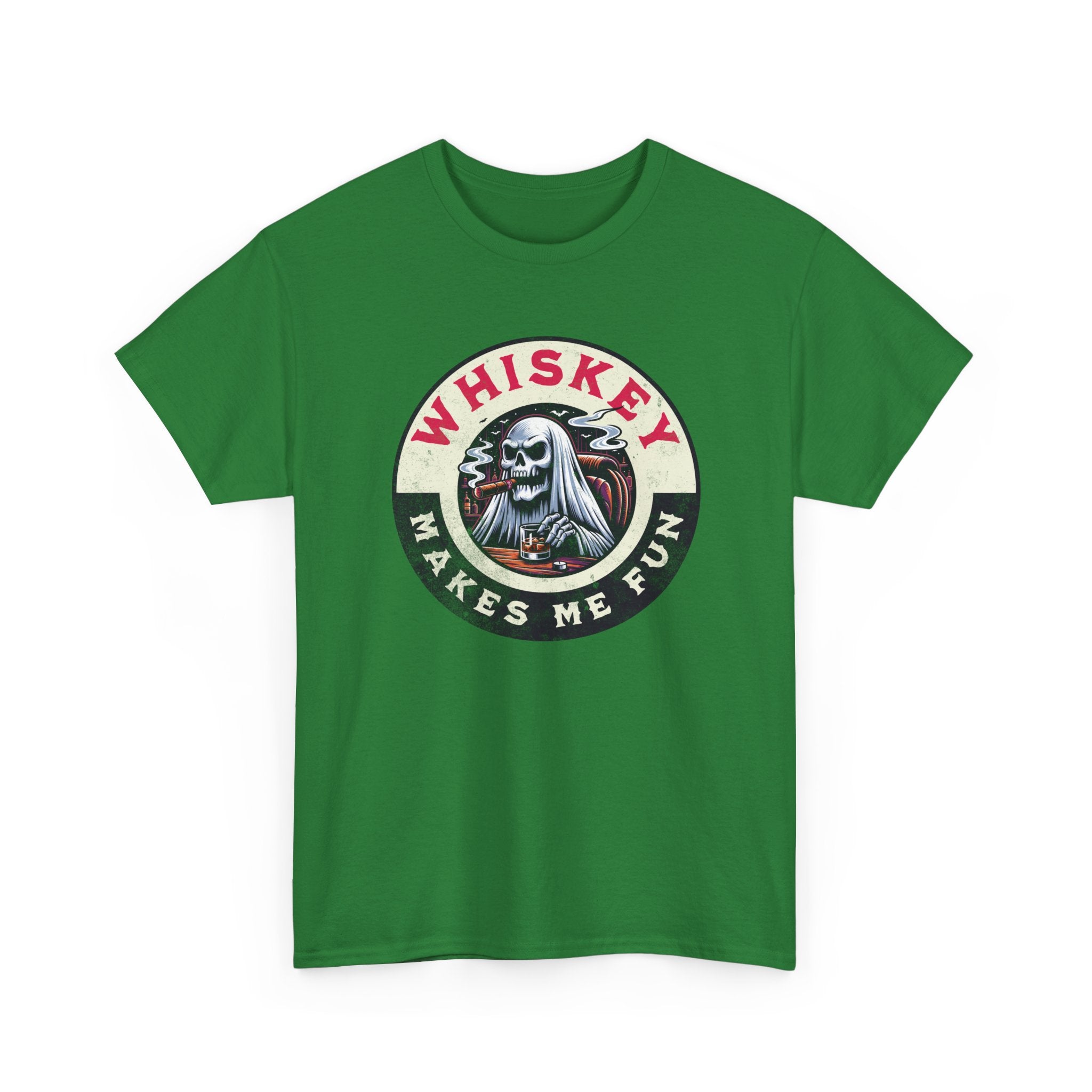 Whiskey Makes Me Fun T-Shirt — Vintage Skull Whiskey Graphic Tee
