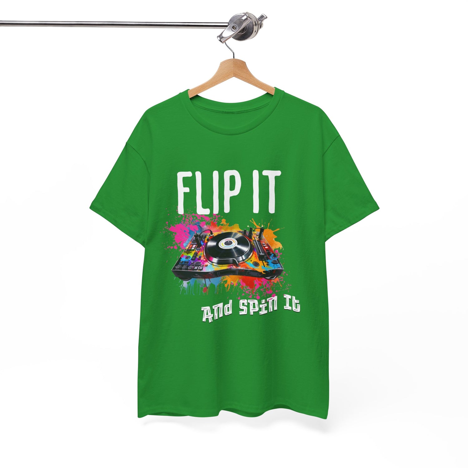 Flip &amp; Spin the Record Unisex Heavy Cotton Tee