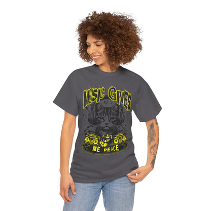 Music Gives Me Peace Cat T-Shirt