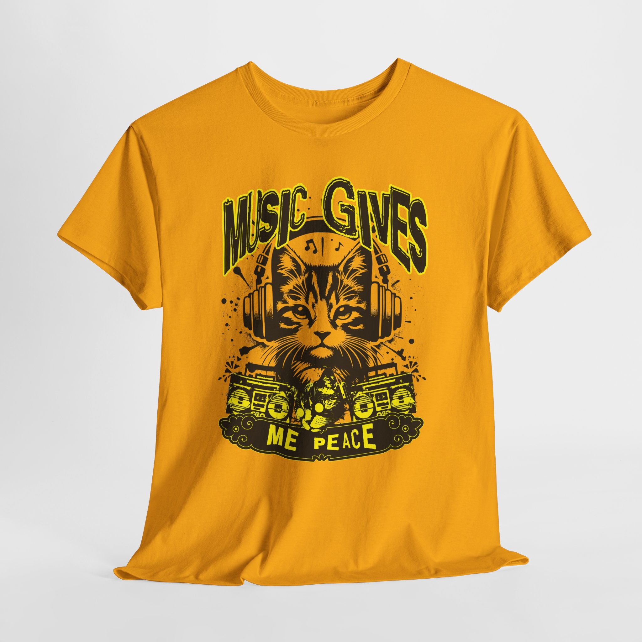 Music Gives Me Peace Cat T-Shirt