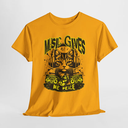 Music Gives Me Peace Cat T-Shirt