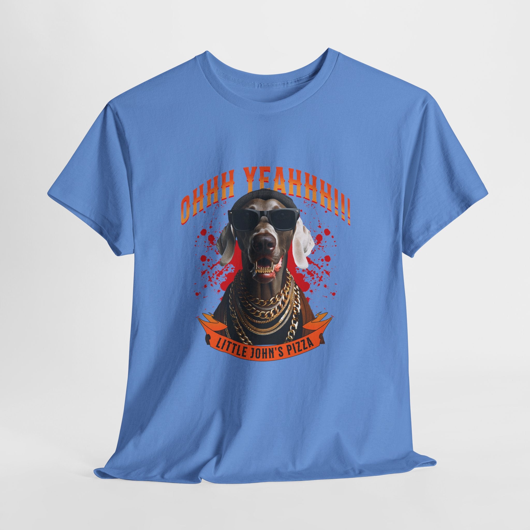Little Johns Pizza Lover Unisex Tee, Ohhh Yeahhh Graphic Tee, Funny Dog T-Shirt, Food Lover Gift, Unisex Cotton Shirt