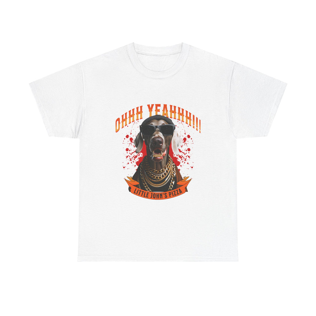 Little Johns Pizza Lover Unisex Tee, Ohhh Yeahhh Graphic Tee, Funny Dog T-Shirt, Food Lover Gift, Unisex Cotton Shirt