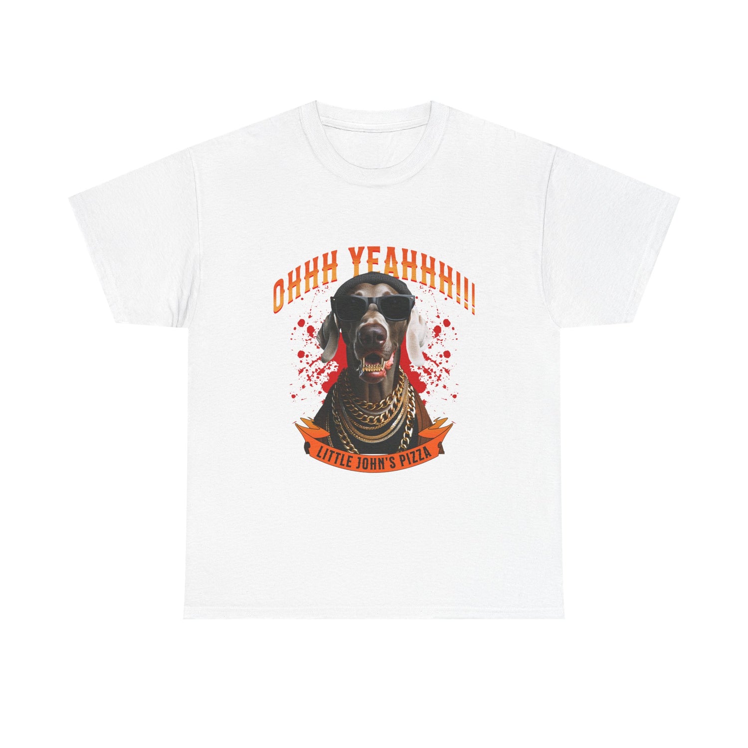 Little Johns Pizza Lover Unisex Tee, Ohhh Yeahhh Graphic Tee, Funny Dog T-Shirt, Food Lover Gift, Unisex Cotton Shirt