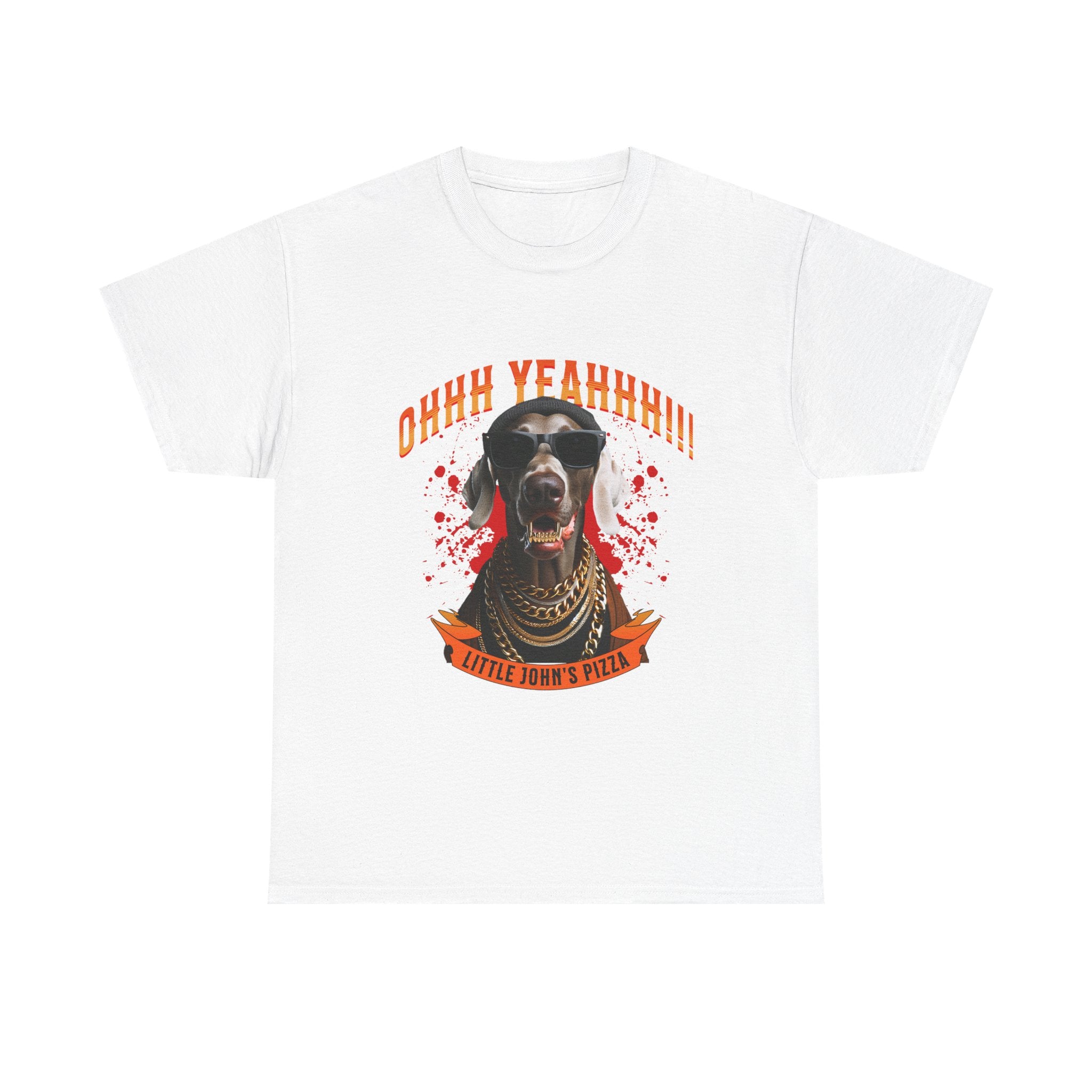 Little Johns Pizza Lover Unisex Tee, Ohhh Yeahhh Graphic Tee, Funny Dog T-Shirt, Food Lover Gift, Unisex Cotton Shirt