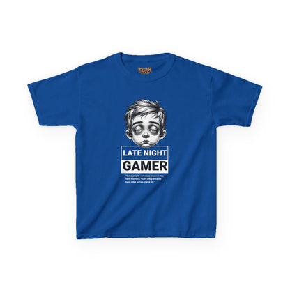 Late Night Gamer – Funny Kids Gaming T-Shirt