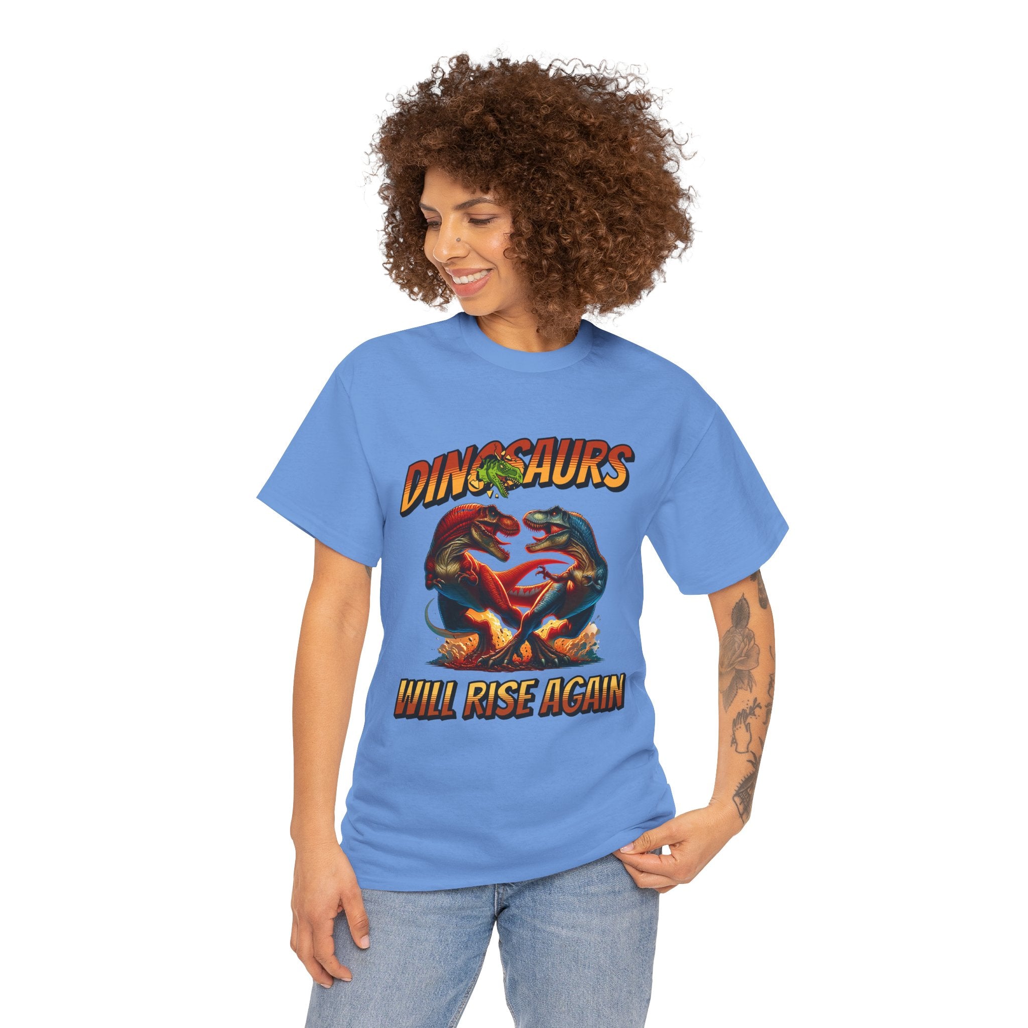 Dinosaur Graphic Tee – "Dinosaurs Will Rise Again" Retro Jurassic T‑Shirt