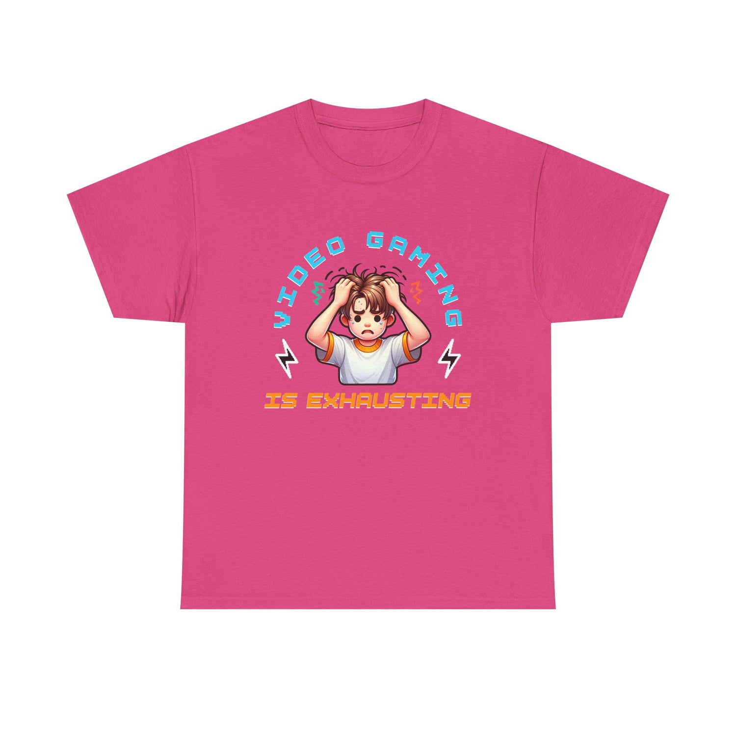 Gaming T‑Shirt — "Video Gaming Is Exhausting" Cute Anime Gamer Tee