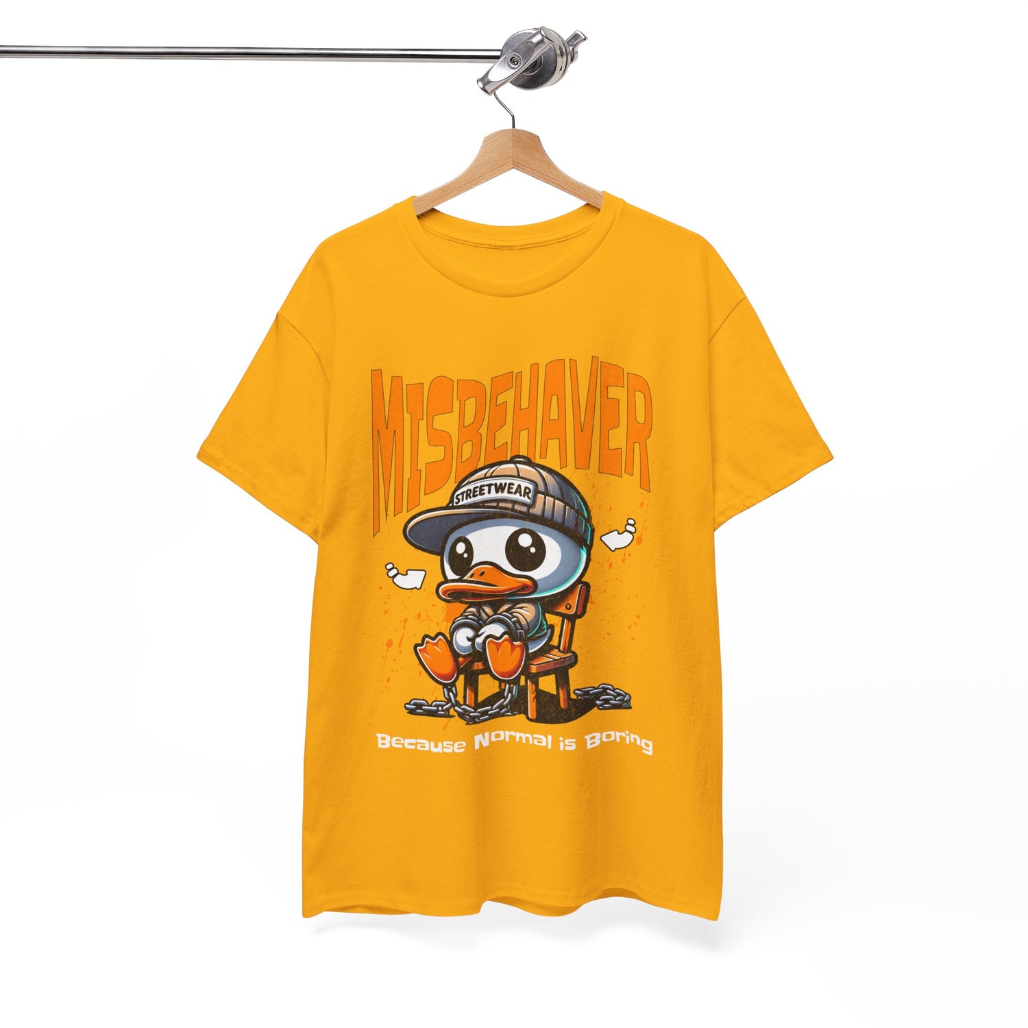 Misbehaver Duck T-Shirt — "Because Normal Is Boring" Graphic Tee
