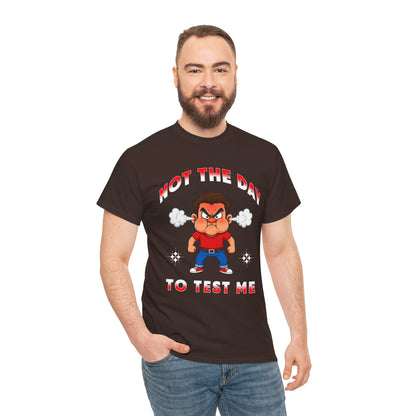 Not The Day To Test Me – Funny Angry Cartoon T-Shirt