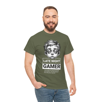 Late Night Gamer T-Shirt — Funny Sleepy Gamer Graphic Tee