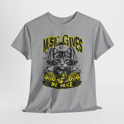 Music Gives Me Peace Cat T-Shirt