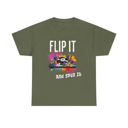 Flip &amp; Spin the Record Unisex Heavy Cotton Tee