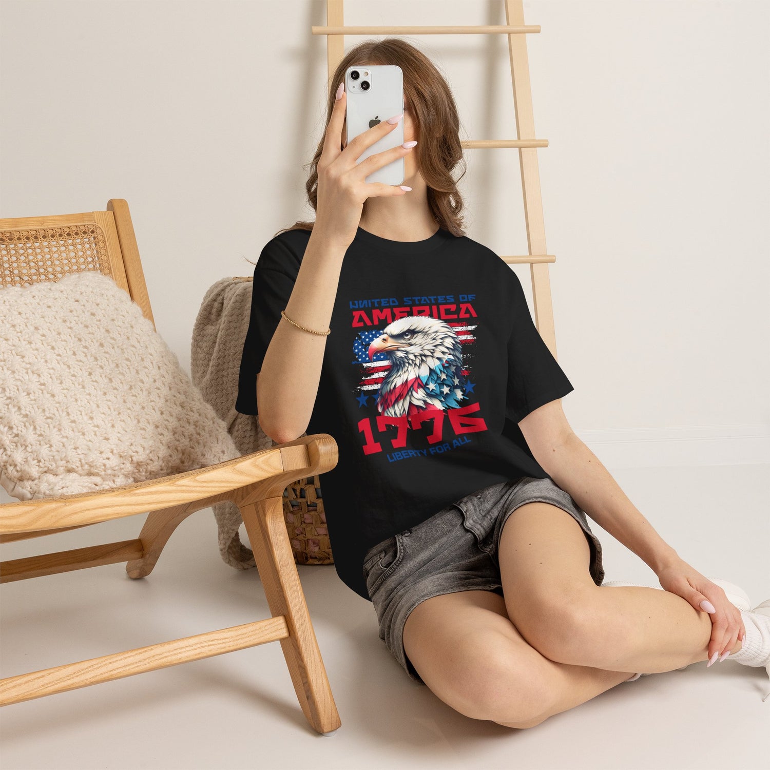 1776 Liberty For All T-Shirt — Patriotic American Eagle Independence Day Tee