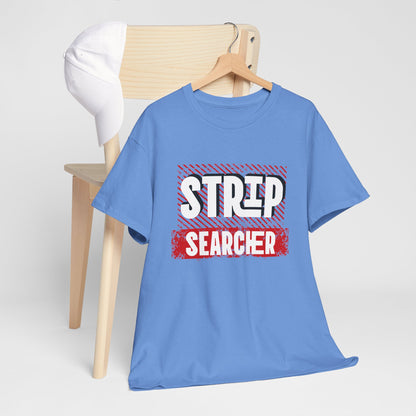 Step Searcher Graphic Tee — Vintage Red Stamped Design