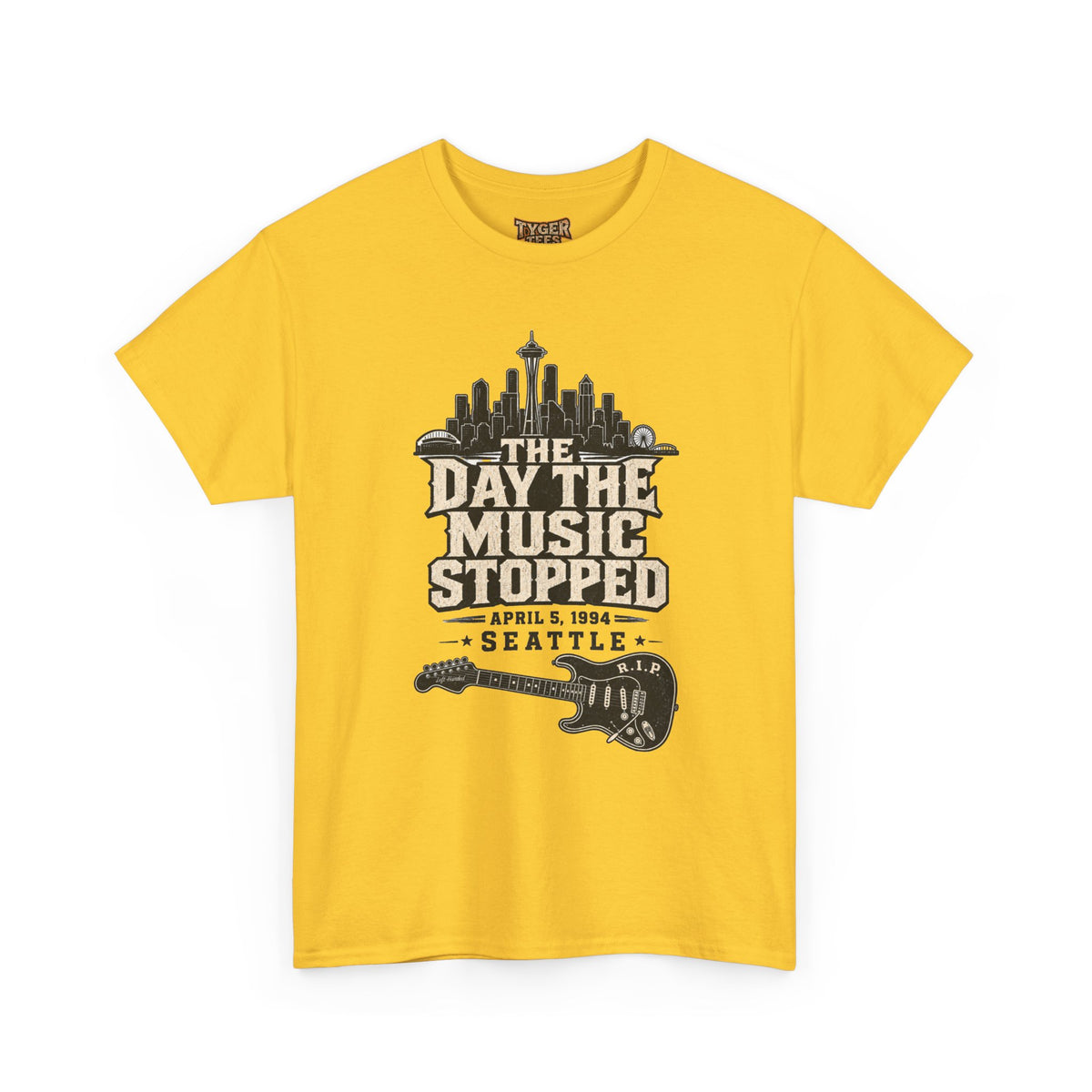 The Day the Music Stopped – Seattle Grunge Rock Tribute T-Shirt