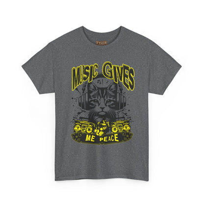 Music Gives Me Peace Cat T-Shirt