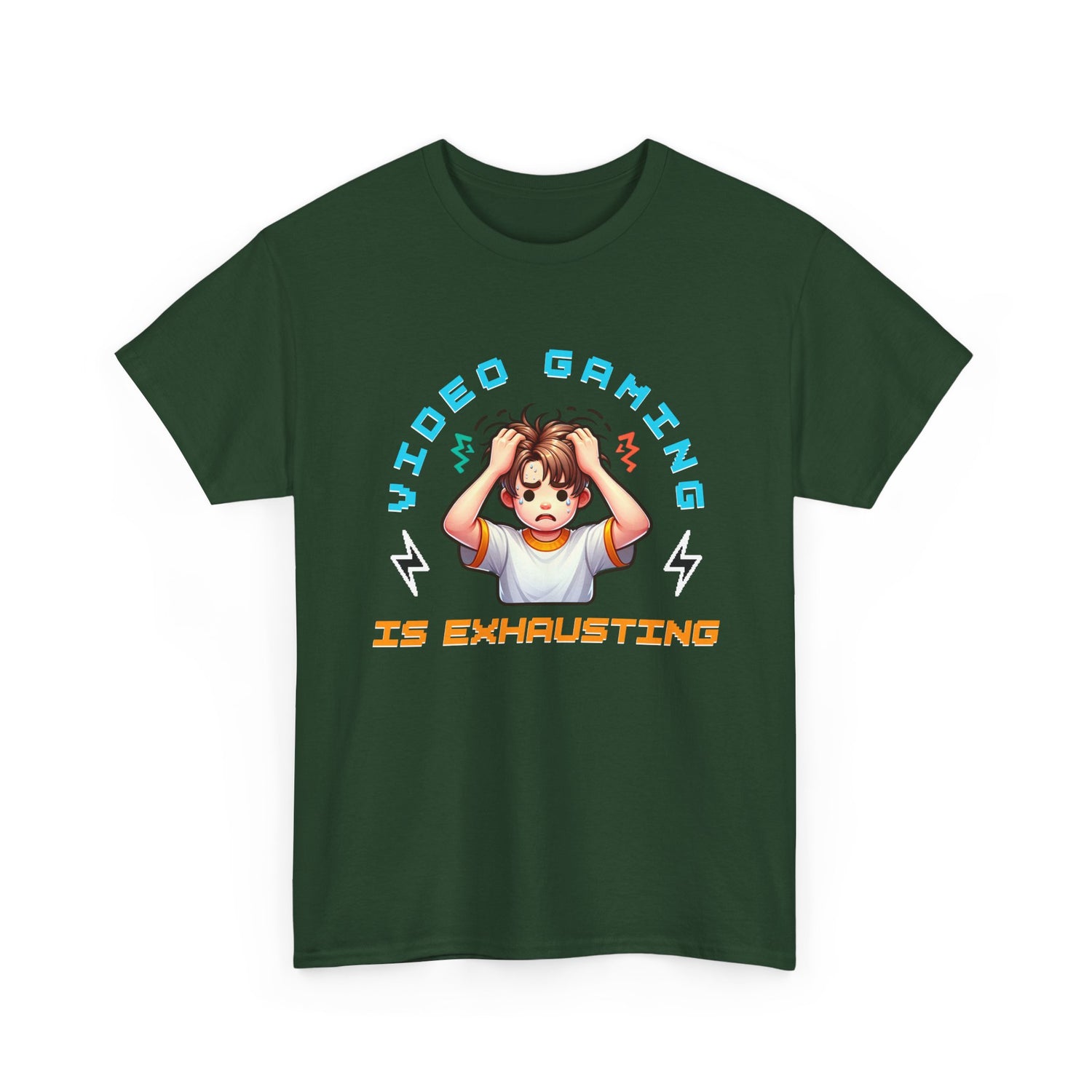 Gaming T‑Shirt — "Video Gaming Is Exhausting" Cute Anime Gamer Tee