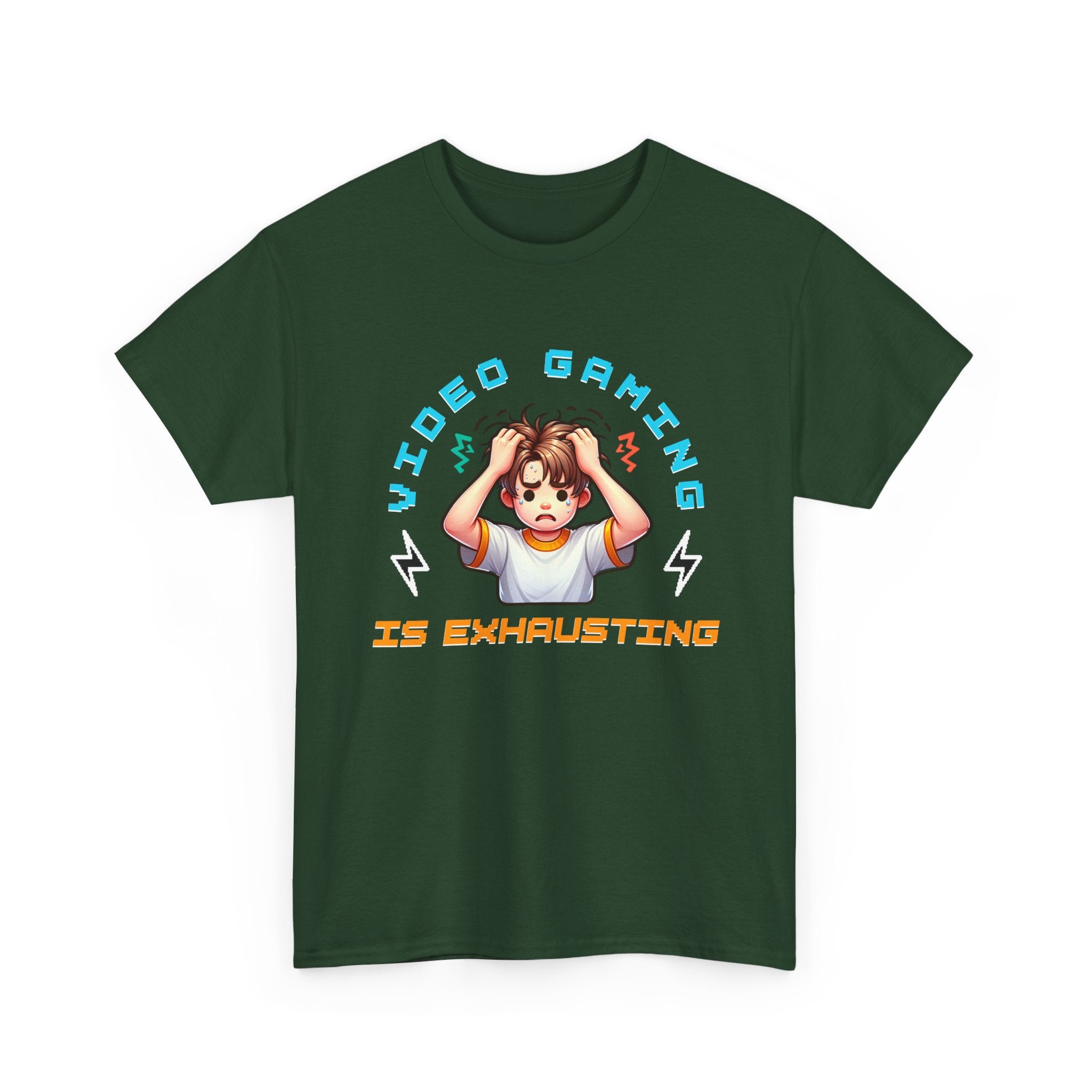 Gaming T‑Shirt — "Video Gaming Is Exhausting" Cute Anime Gamer Tee