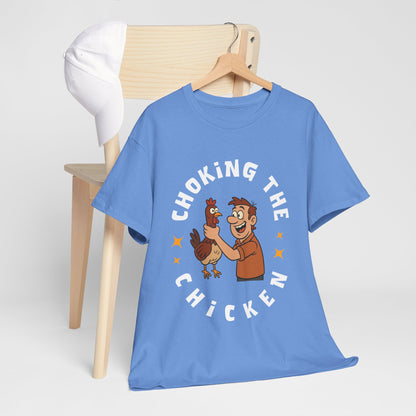 Choking the Chicken T-Shirt — Funny Retro Chicken Holding Graphic Tee