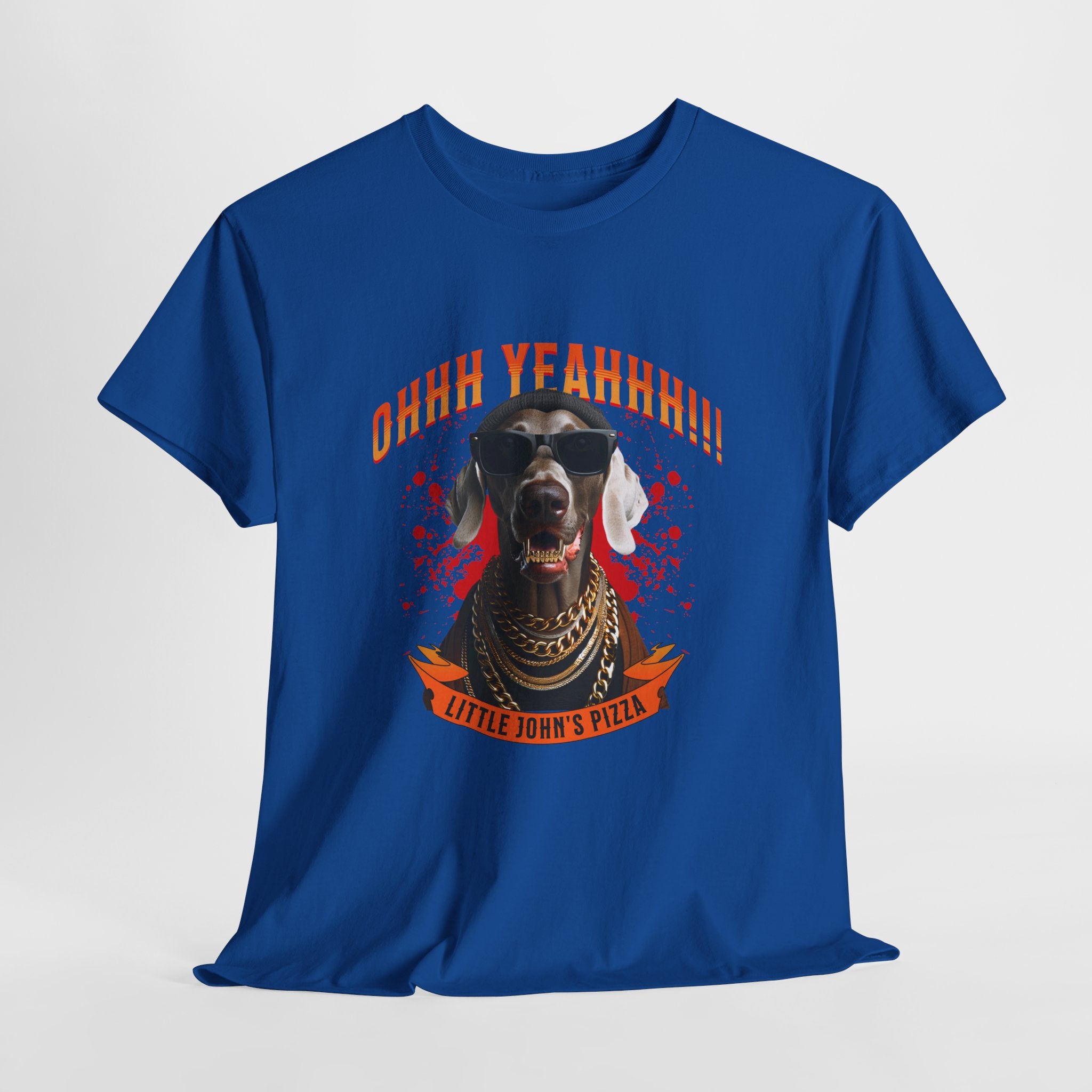 Little Johns Pizza Lover Unisex Tee, Ohhh Yeahhh Graphic Tee, Funny Dog T-Shirt, Food Lover Gift, Unisex Cotton Shirt
