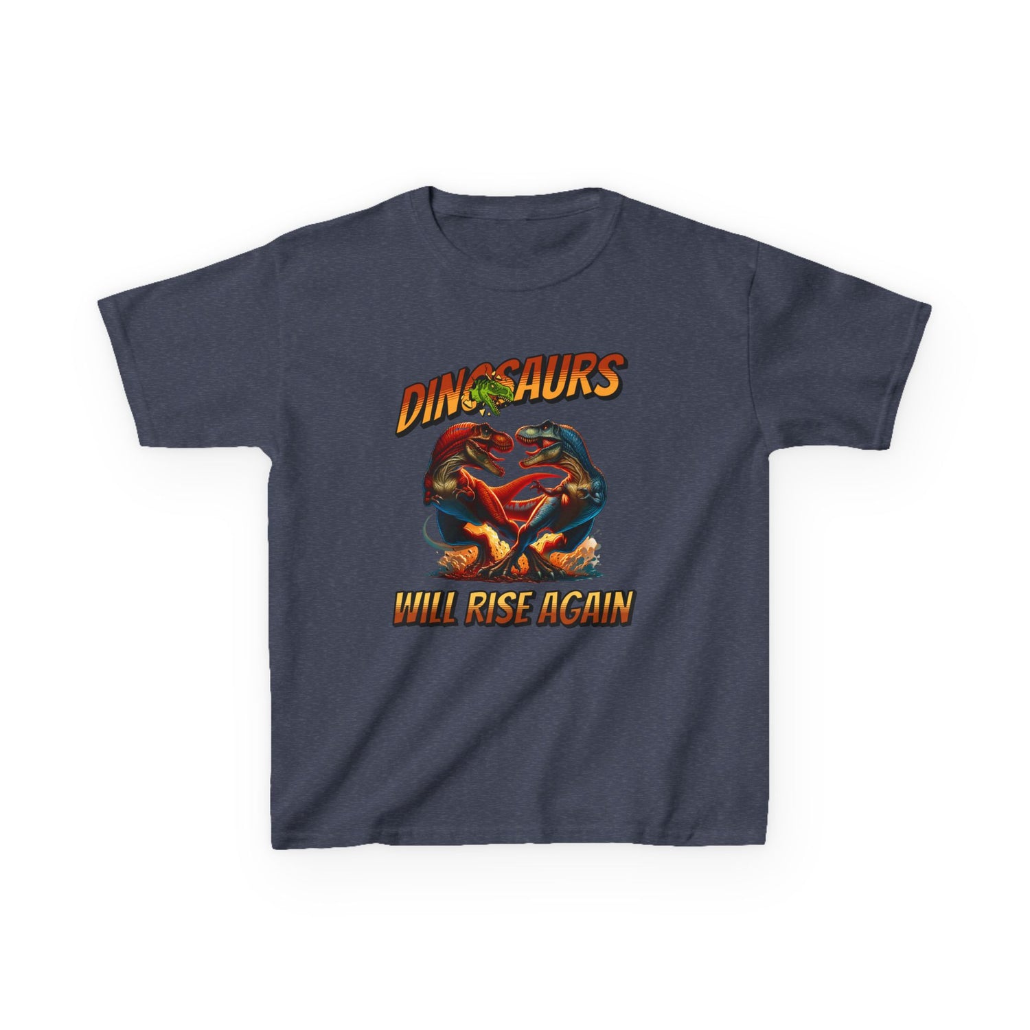 Kids Tee — "Dinosaurs Will Rise Again" Retro T-Rex Graphic