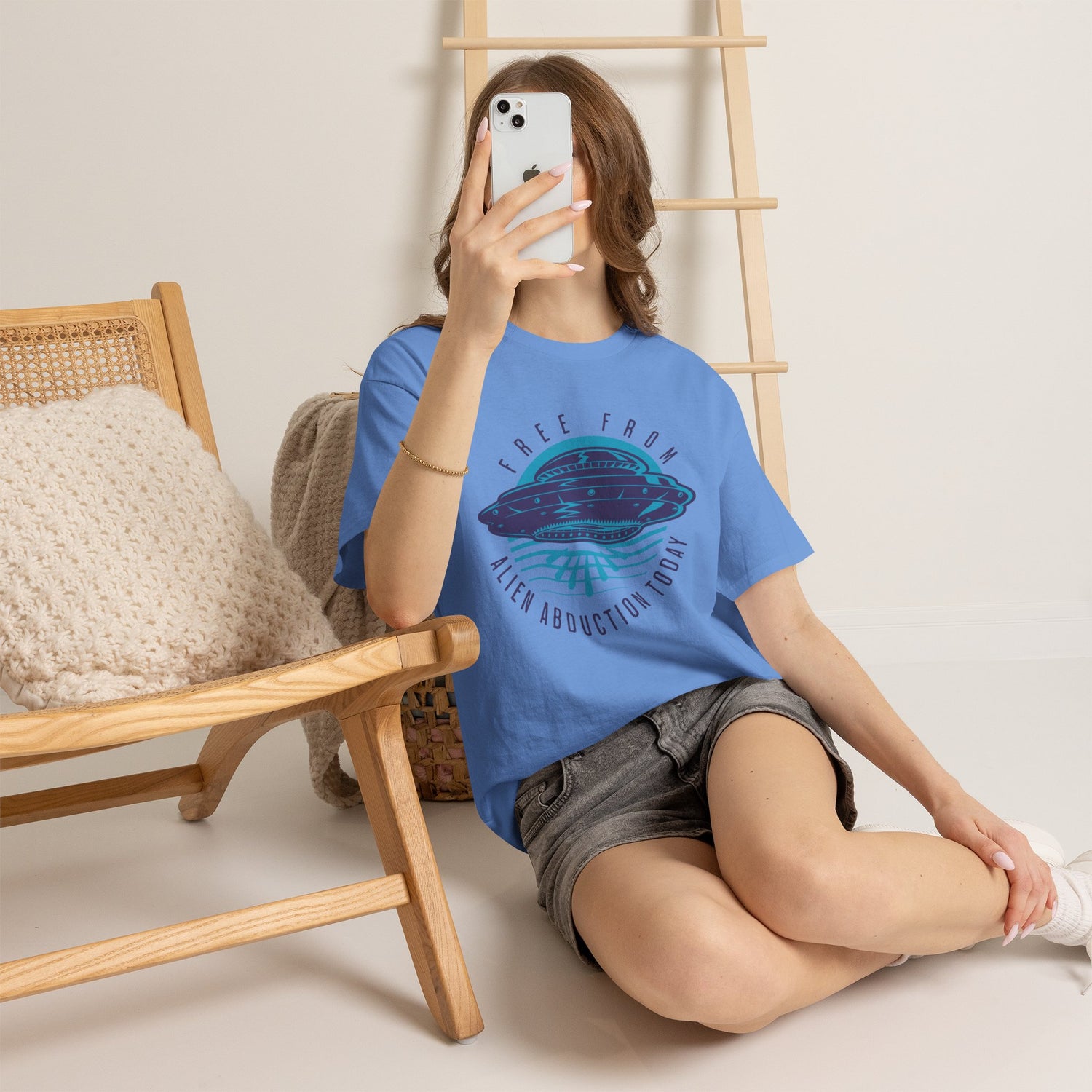 Alien Abduction Tee — "Free From Alien Abduction Today" UFO Graphic Shirt