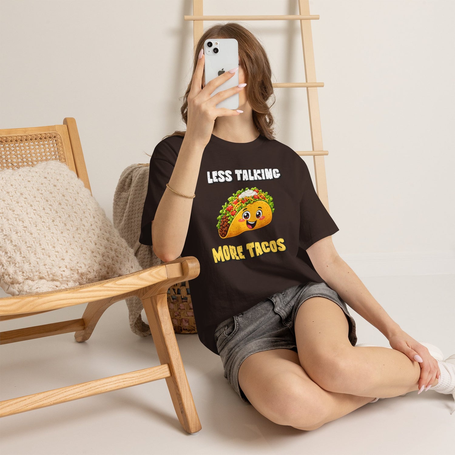 Less Talking More Tacos T-Shirt — Funny Taco Graphic Tee for Food Lovers
