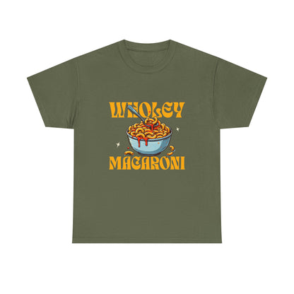 Wholey Macaroni Unisex Tee, Funny T-Shirt, Casual Graphic Shirt, Gift for Pasta Lovers, Foodie Apparel, Comfortable Everyday Wear