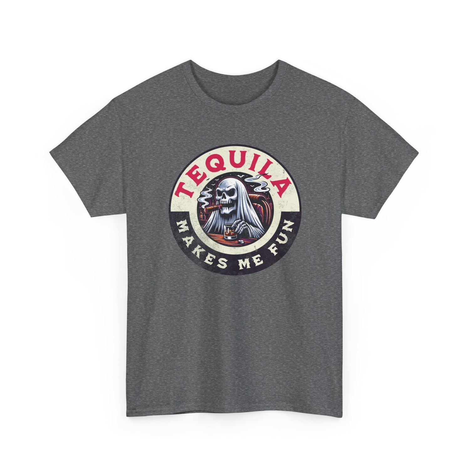 Tequila Makes Me Fun T-Shirt – Funny Party Graphic Tee with Skull &amp; Bottle Design