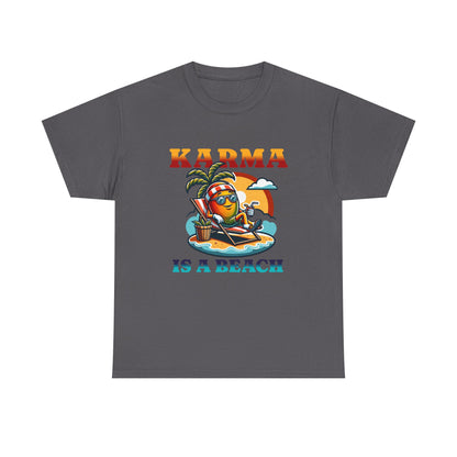 "Karma Is a Beach" Retro Tropical Tee