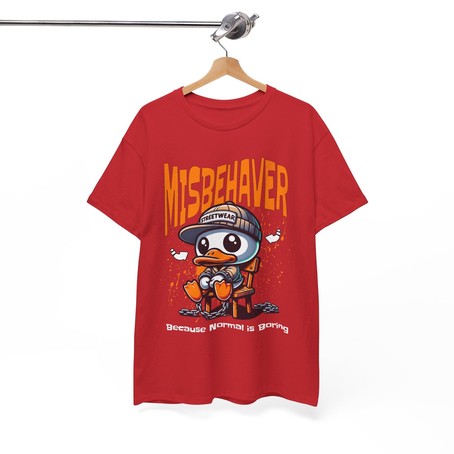 Misbehaver Duck T-Shirt — "Because Normal Is Boring" Graphic Tee