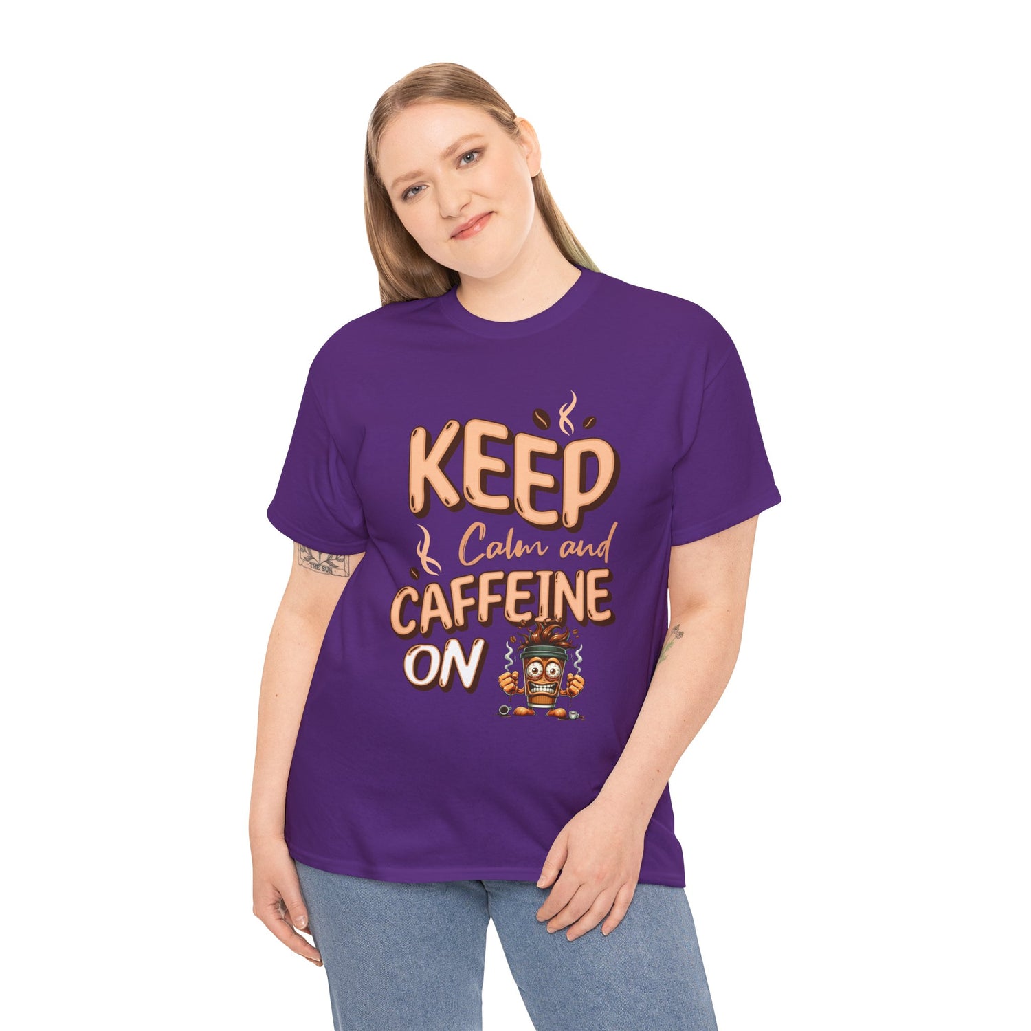 Keep Calm And Caffeine On – Funny Coffee Lover T-Shirt