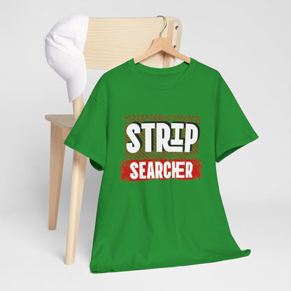 Step Searcher Graphic Tee — Vintage Red Stamped Design