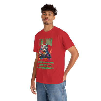 Cat DJ T‑Shirt — “The Look When Someone Asks You to Play ‘Stairway’”