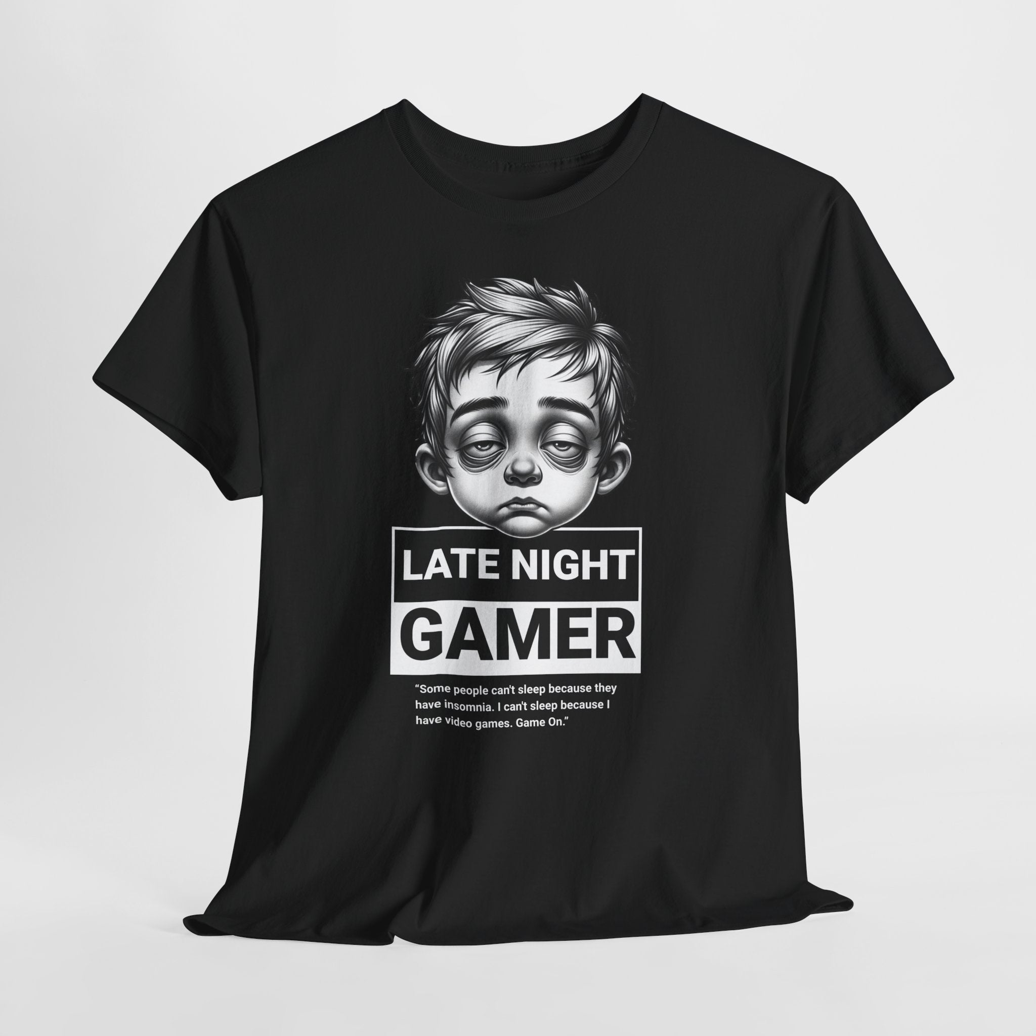 Late Night Gamer T-Shirt — Funny Sleepy Gamer Graphic Tee