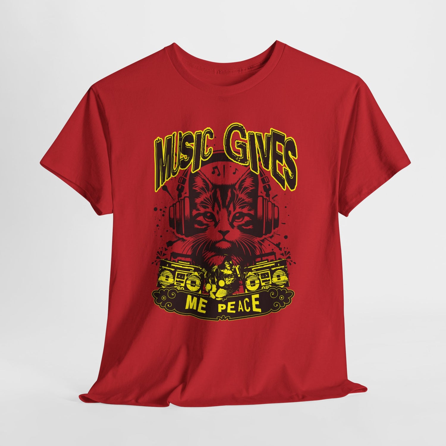 Music Gives Me Peace Cat T-Shirt