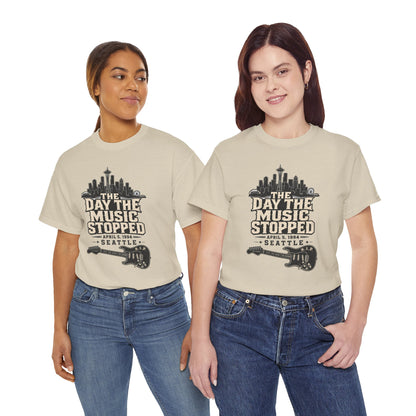 The Day the Music Stopped – Seattle Grunge Rock Tribute T-Shirt