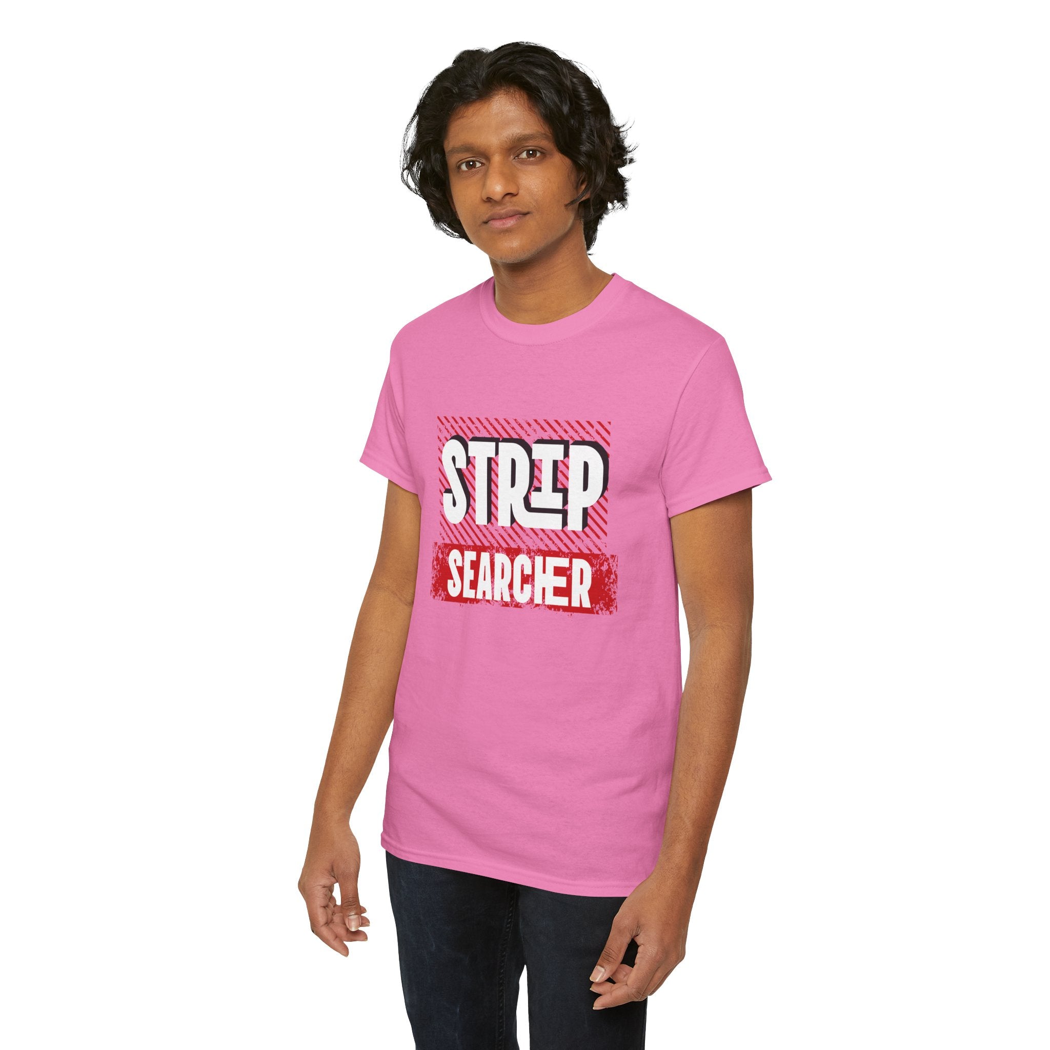 Step Searcher Graphic Tee — Vintage Red Stamped Design