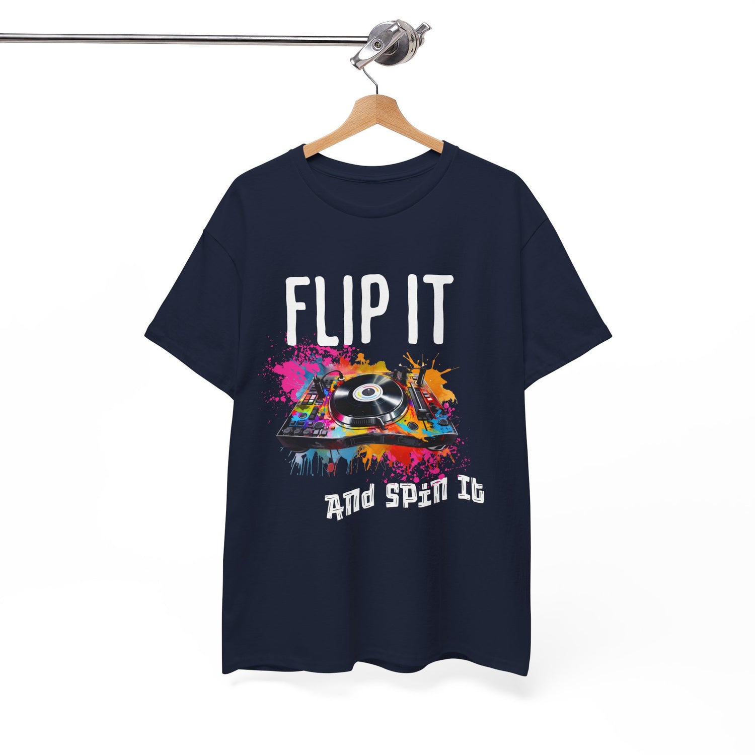 Flip &amp; Spin the Record Unisex Heavy Cotton Tee